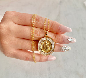 Gold plated Virgin Mary Necklace