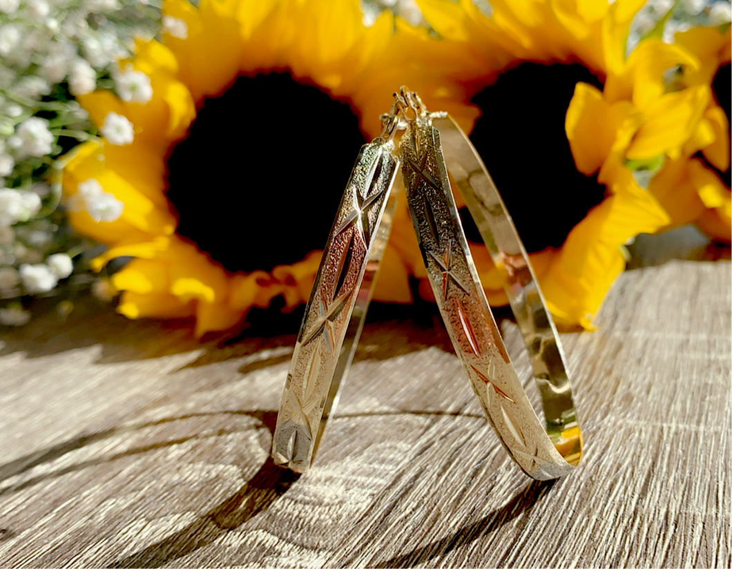 GOLD PLATED TRI COLOR HOOPS-Chulas